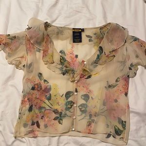 Ralph Lauren Rugby Sheer Floral Blouse